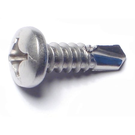 Midwest Fastener Self-Drilling Screw, #12 x 3/4 in, Plain Stainless Steel Pan Head Phillips Drive, 12 PK 79108